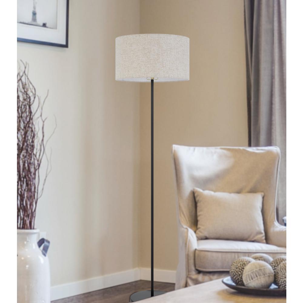 150W 3 wayt Cromwell metal floor lamp with linen shade. Picture 4