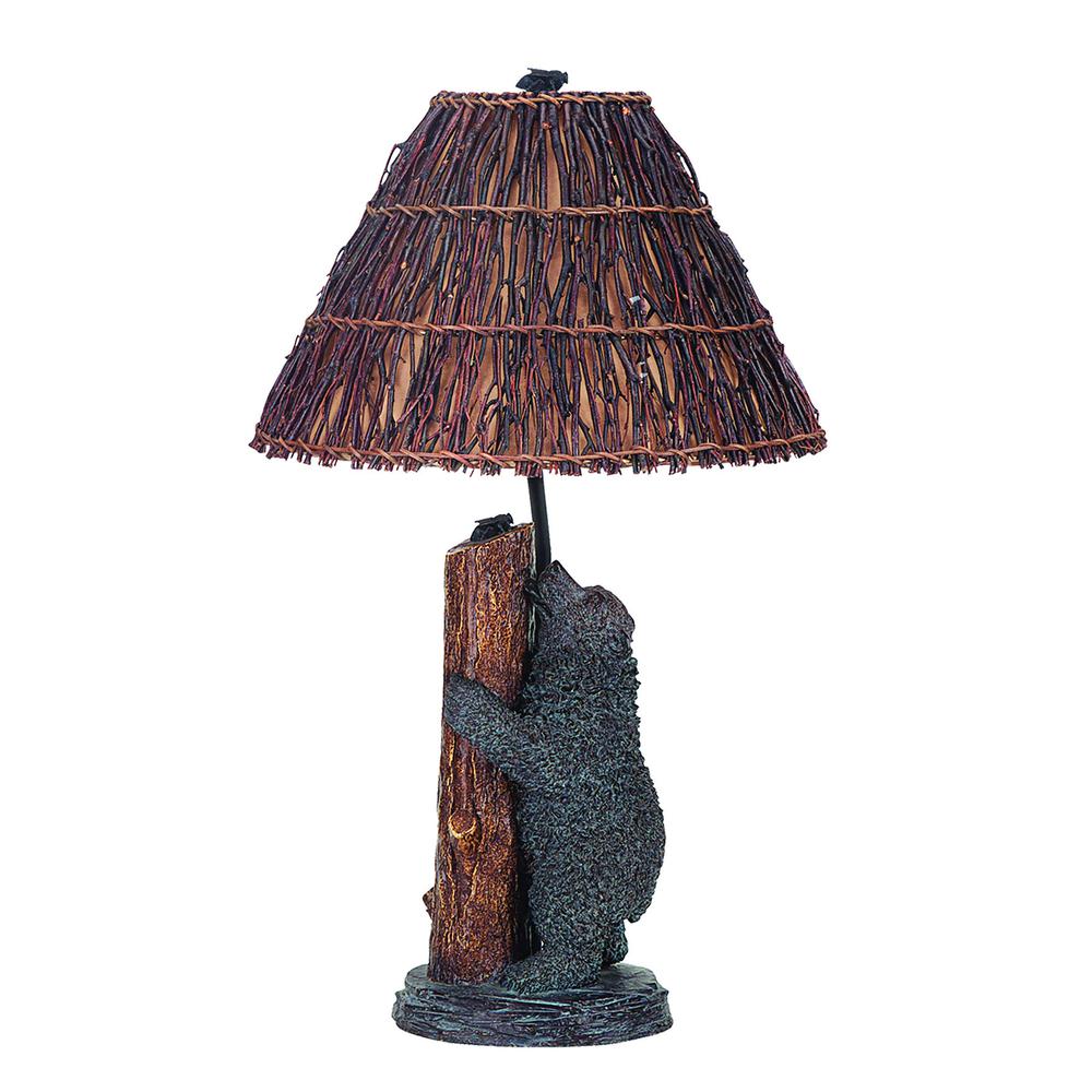 29" Height Resin Table Lamp in Brown. Picture 1