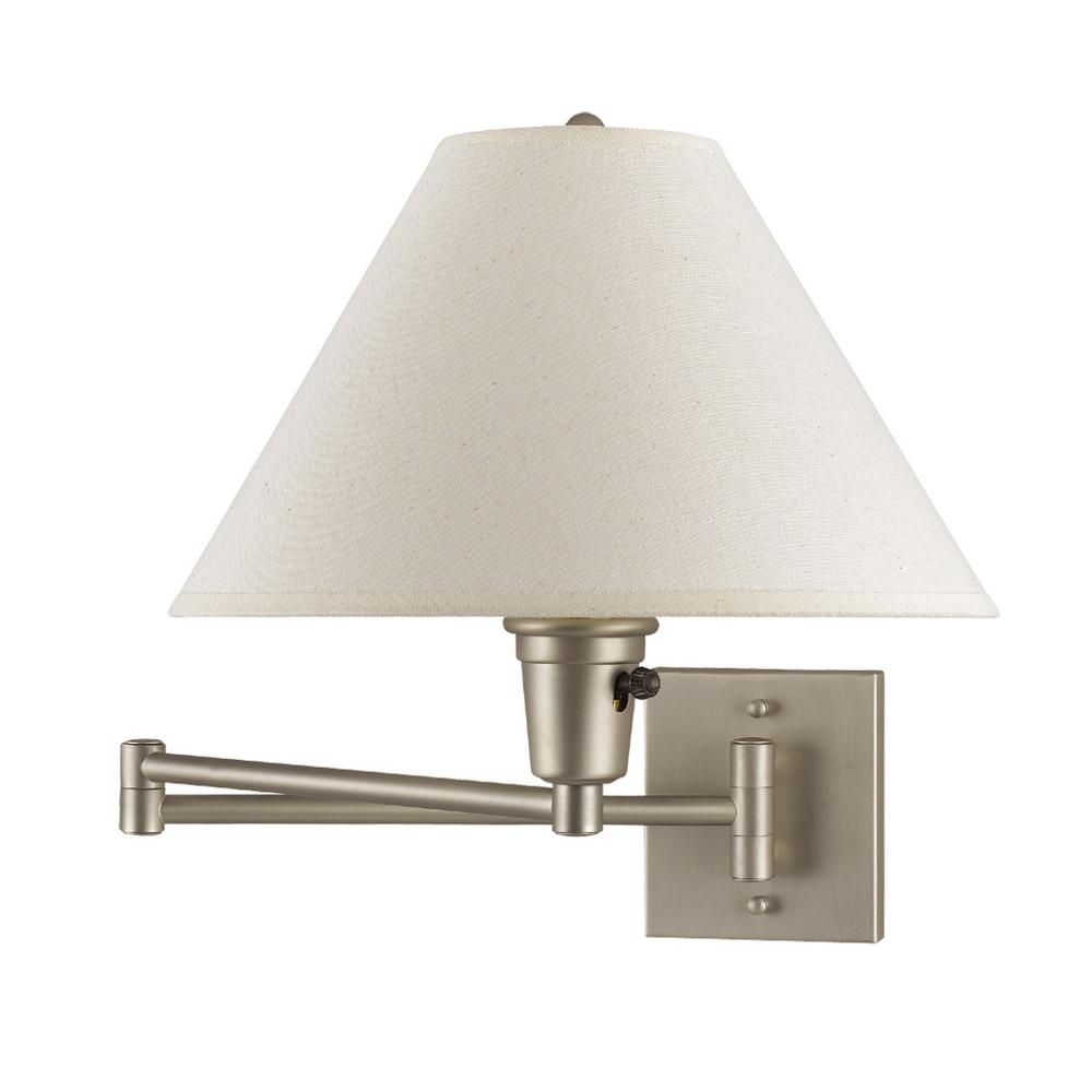 10" Height Metal Wall Lamp in Brushed Steel. Picture 1