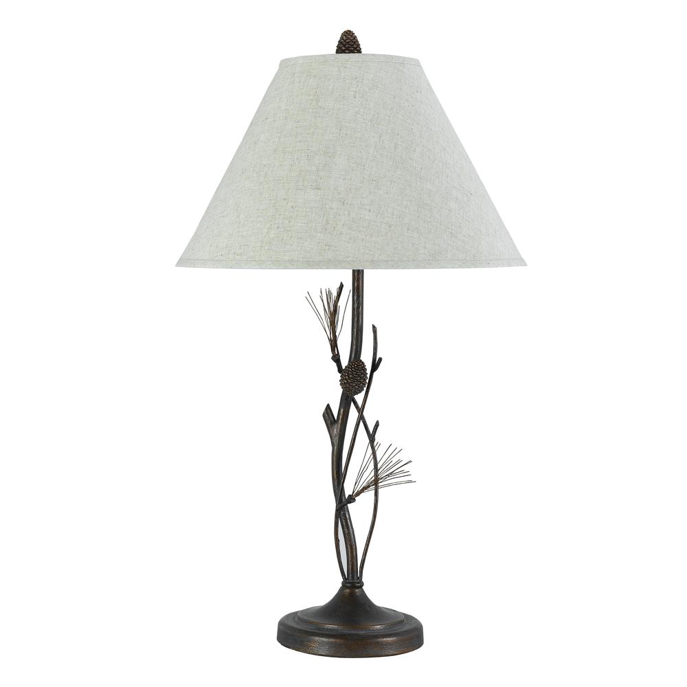 32" Height Iron Table Lamp in Rust. Picture 1