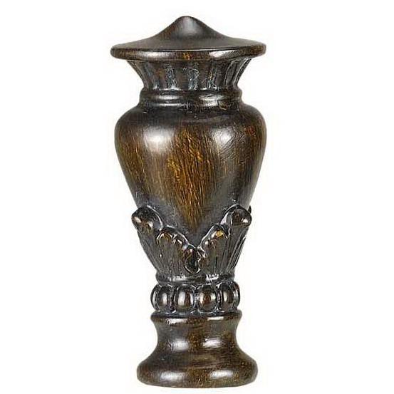 RESIN FINIAL 2.2" Height Resin Finial in Medium Wood. Picture 1
