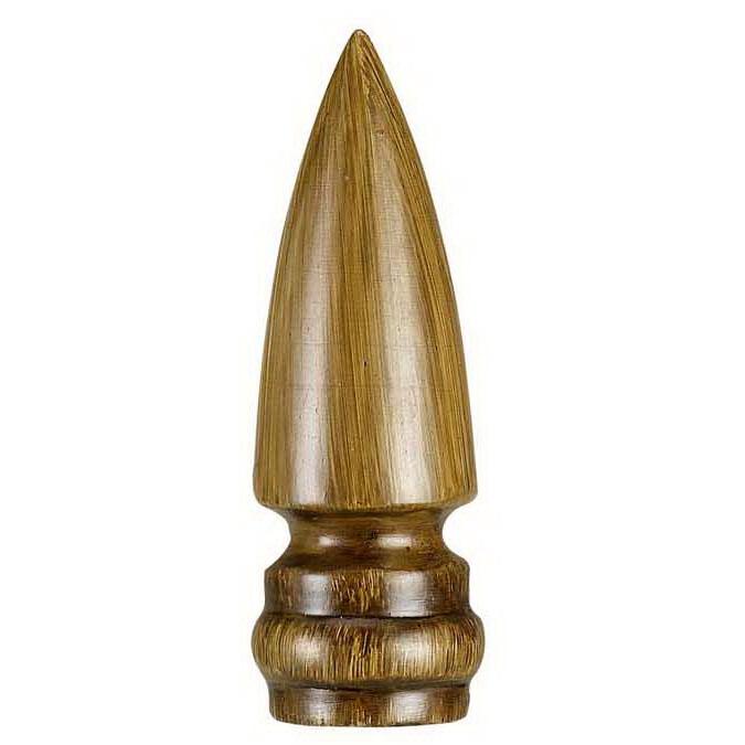 3" Resin Finial in LightTone Faux Wood. Picture 1