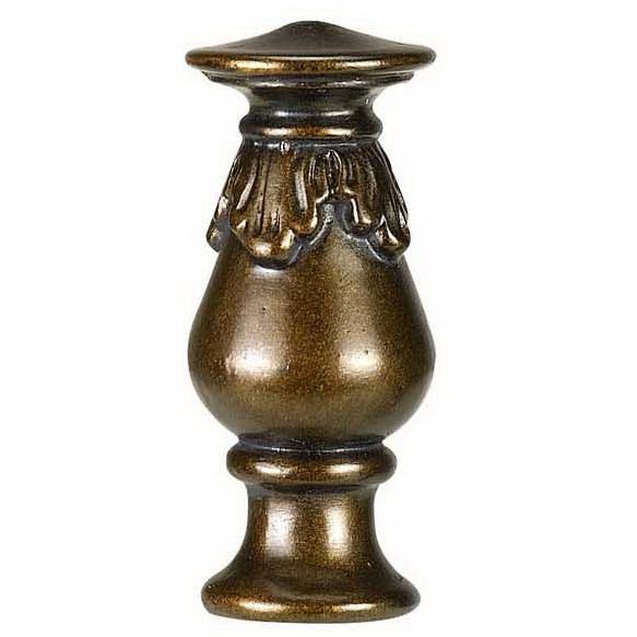 2.75" Resin Finial in Light Faux Wood. Picture 1