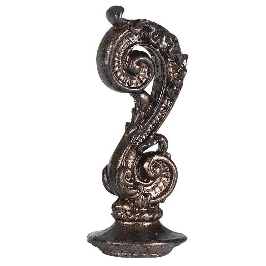 3.5" Metal Cast Finial in Rust Finish. Picture 1