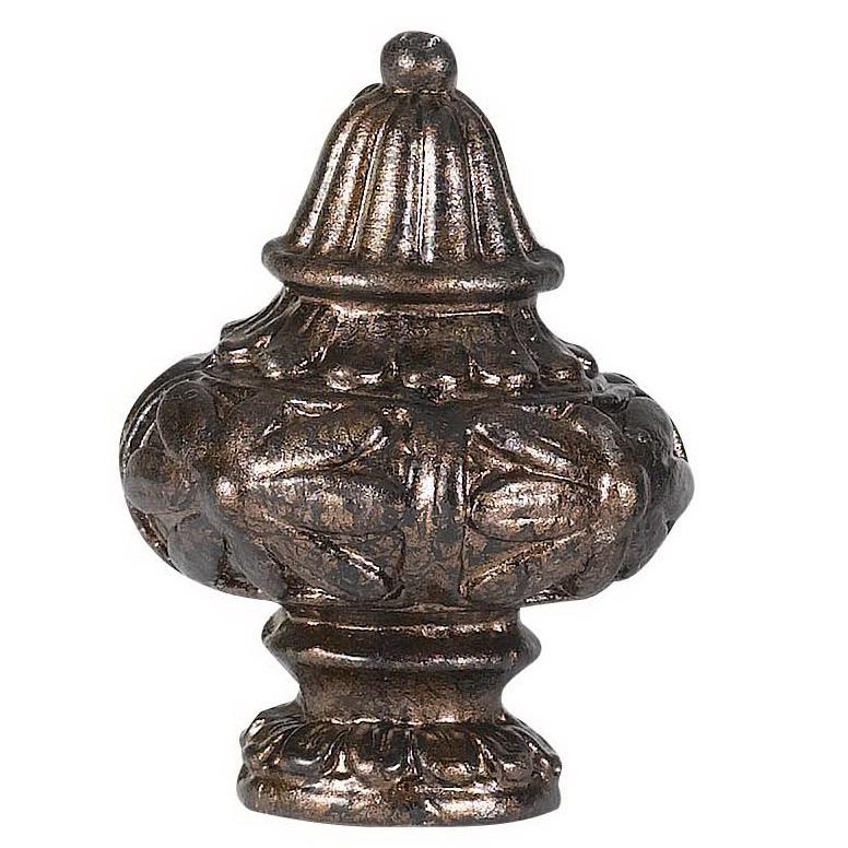 2.13" Metal Cast Finial in Rust Finish. The main picture.
