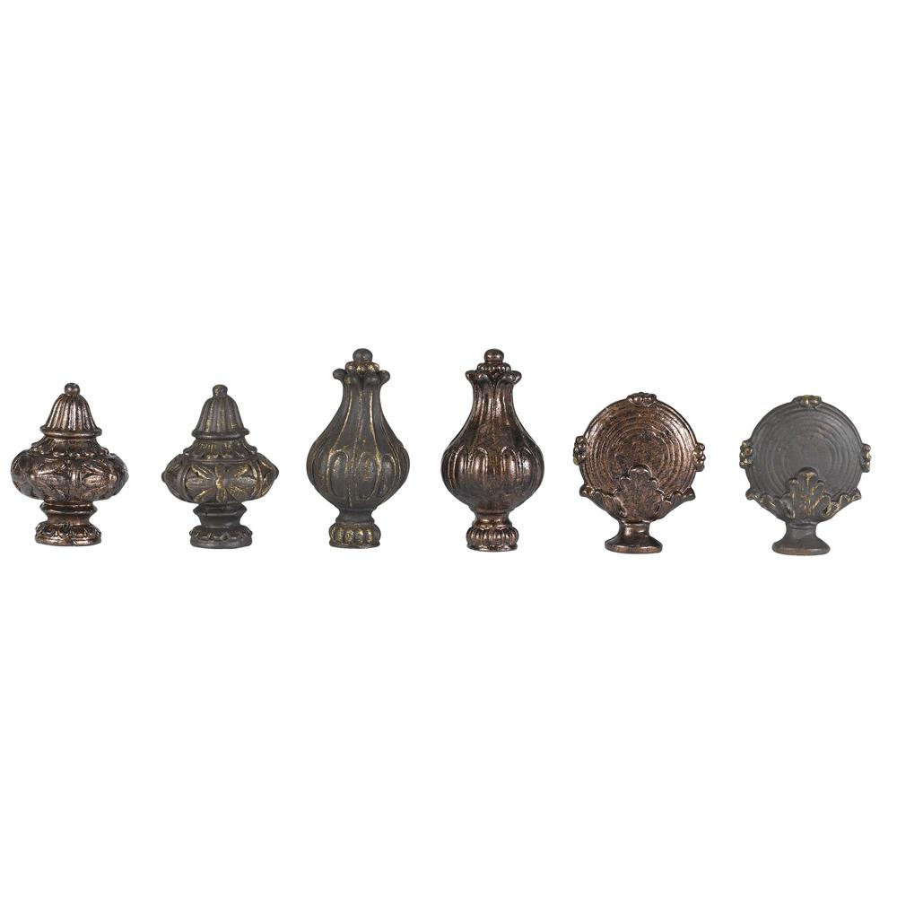 2.13" Metal Cast Finial in Rust Finish. Picture 2