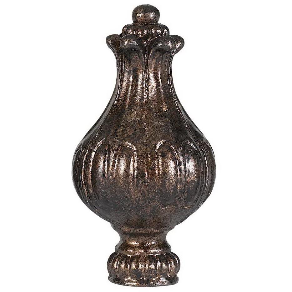 3" Metal Cast Finial in Rust Finish. Picture 1