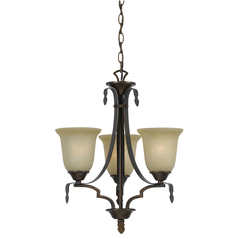 21" Inch Six Light Chandelier in Gold Bronze. The main picture.