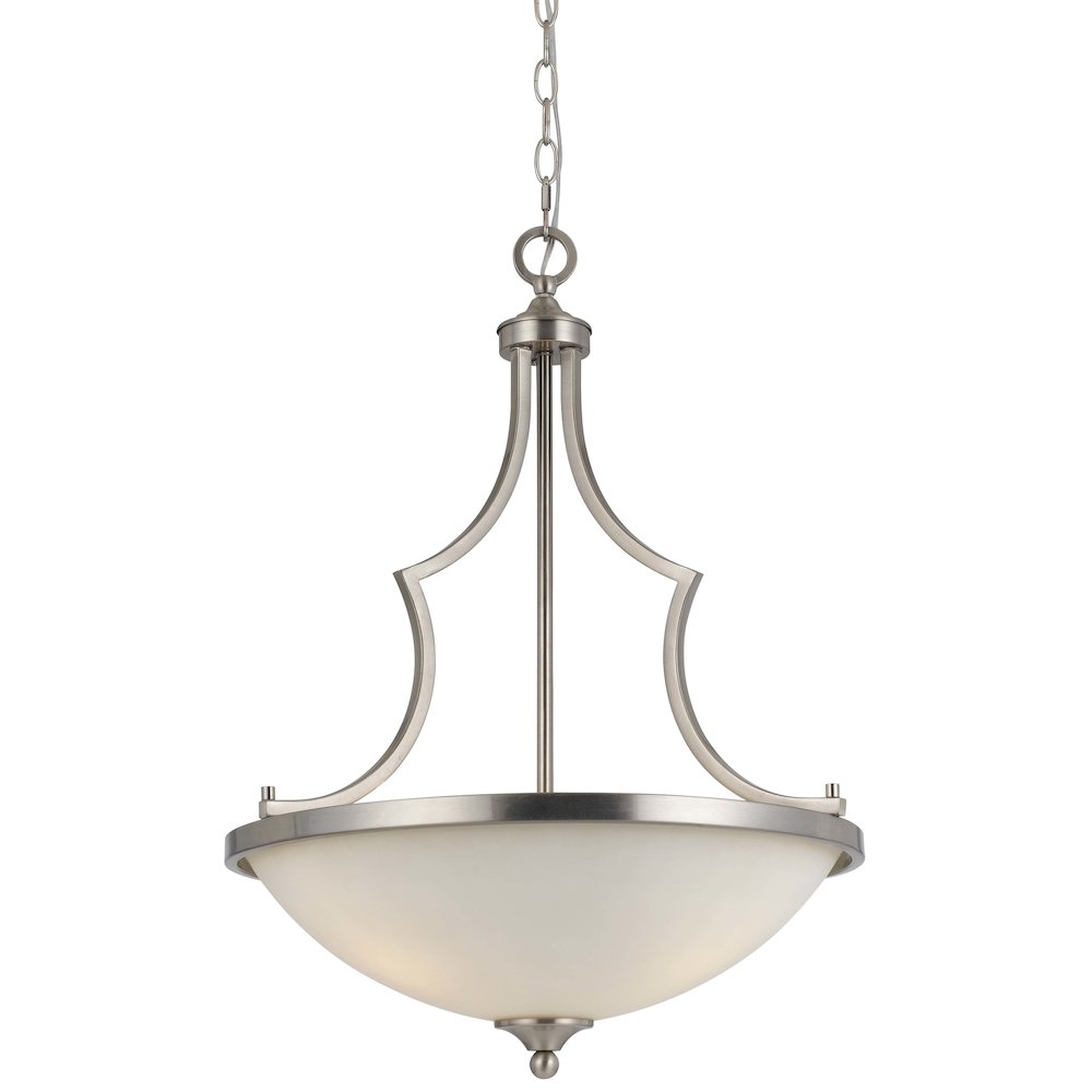 26.50" Inch Three Light Pendant Fixture in Brushed Steel. Picture 1