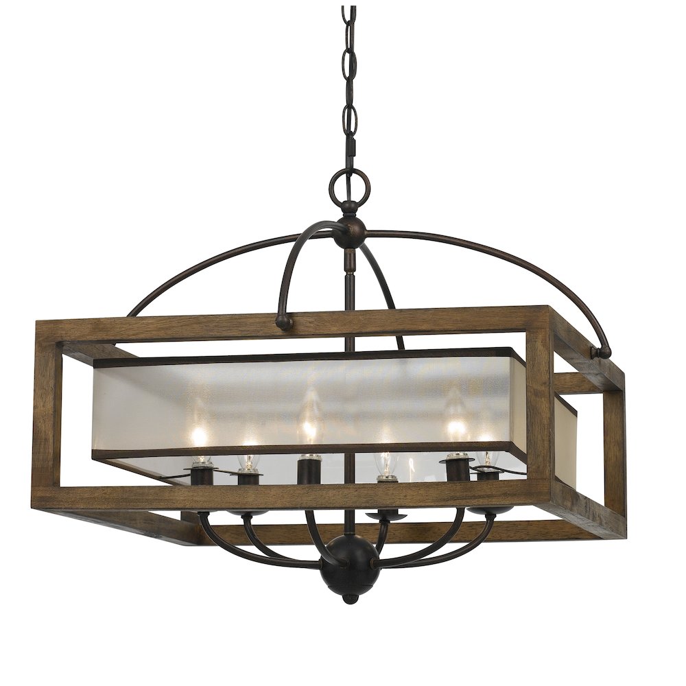60W X 6 Square Chandelier. Picture 1