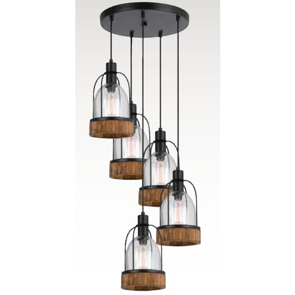 60W X 5 Beacon Pendant Fixture(Edison Bulbs Not included). Picture 1