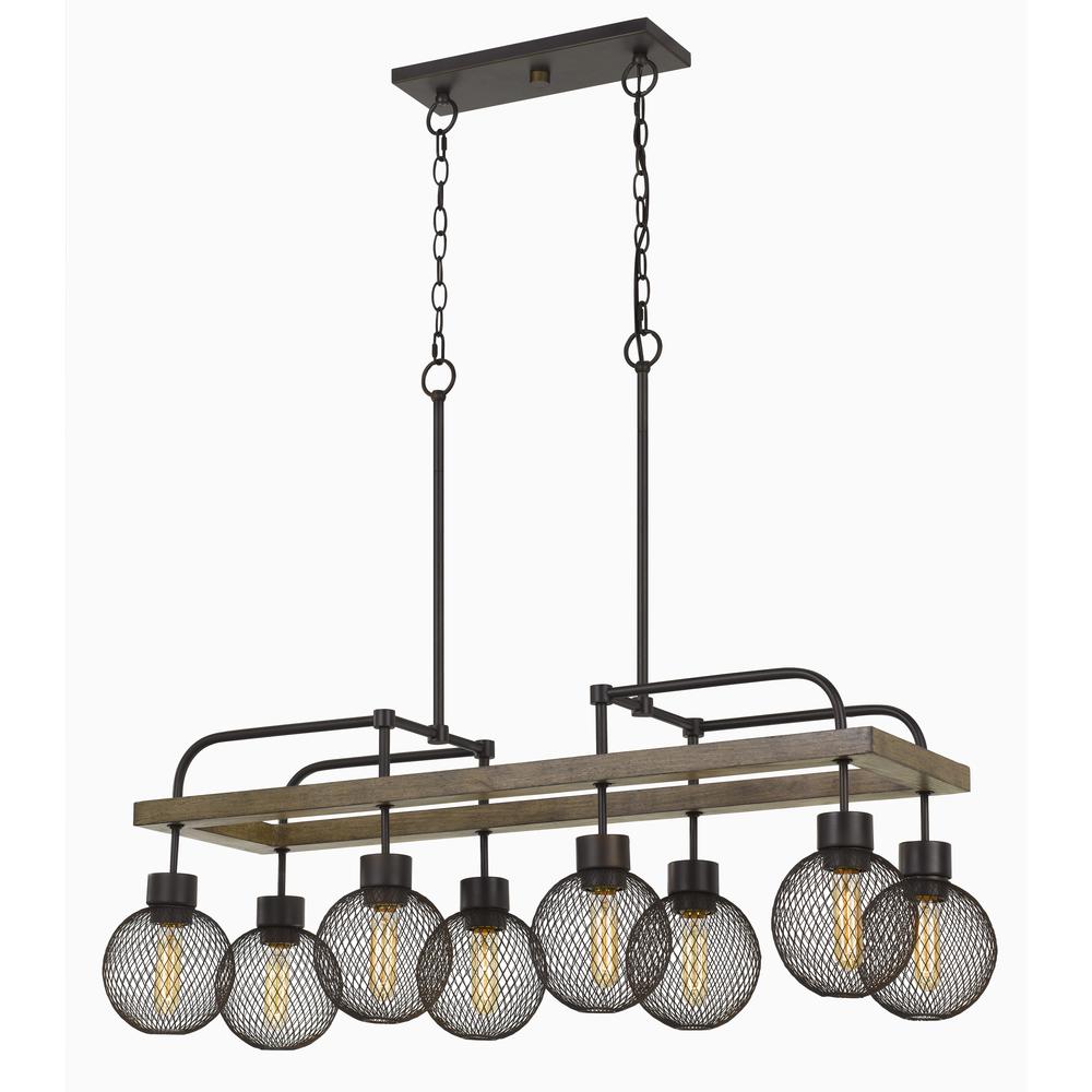 60W X 8 Forio Metal Chandelier With Mesh Round Shade (Edison Bulbs Not included). Picture 2