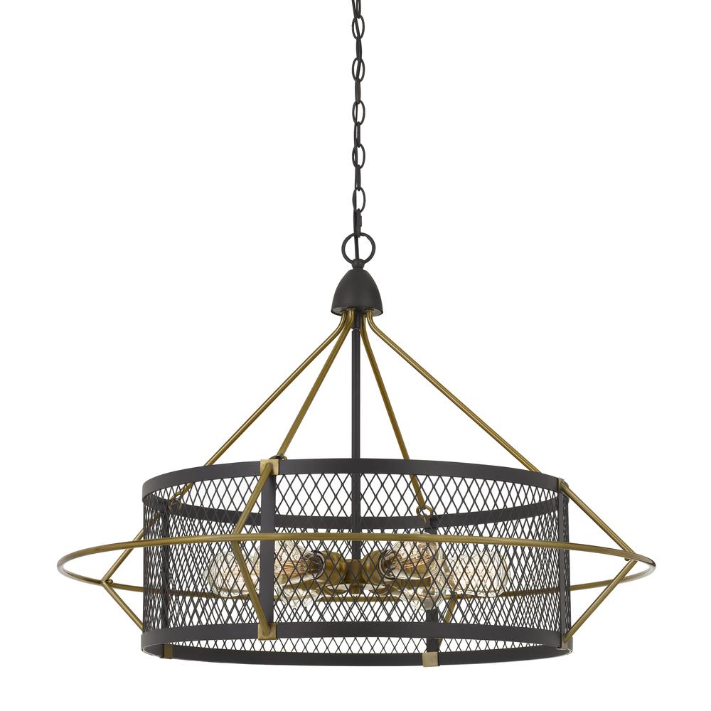 60W X 6 Caserta Metal Chandelier With Mesh Shade (Edison Bulbs Not included). Picture 2