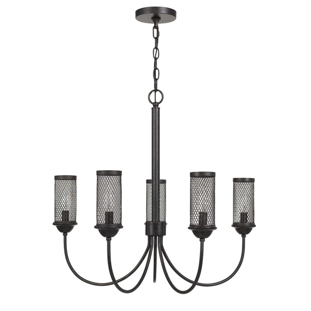 Fulton Metal Chandelier With Mesh Metal Shade. Picture 1