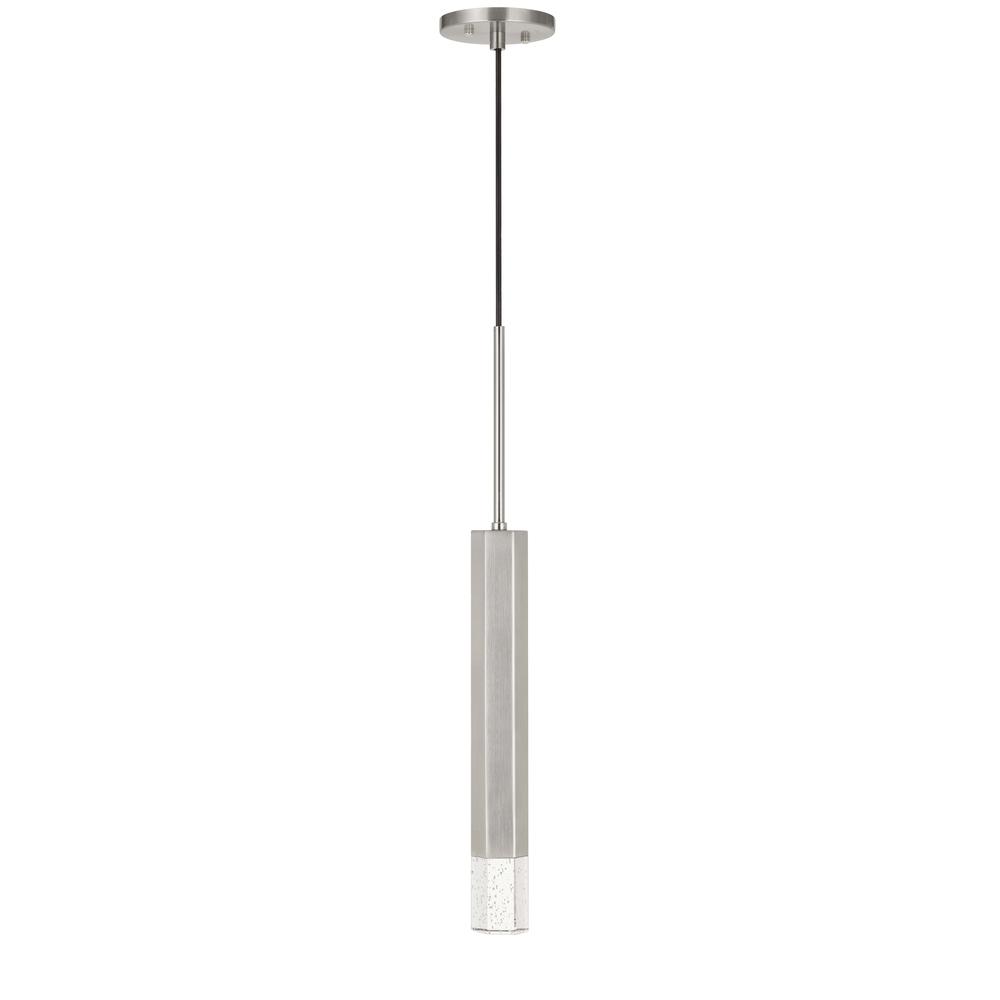 Troy integrated LED Dimmable Hexagonaluminum Casted 1 Light Pendant With Glass Diffuser, FX37231PBS. Picture 1