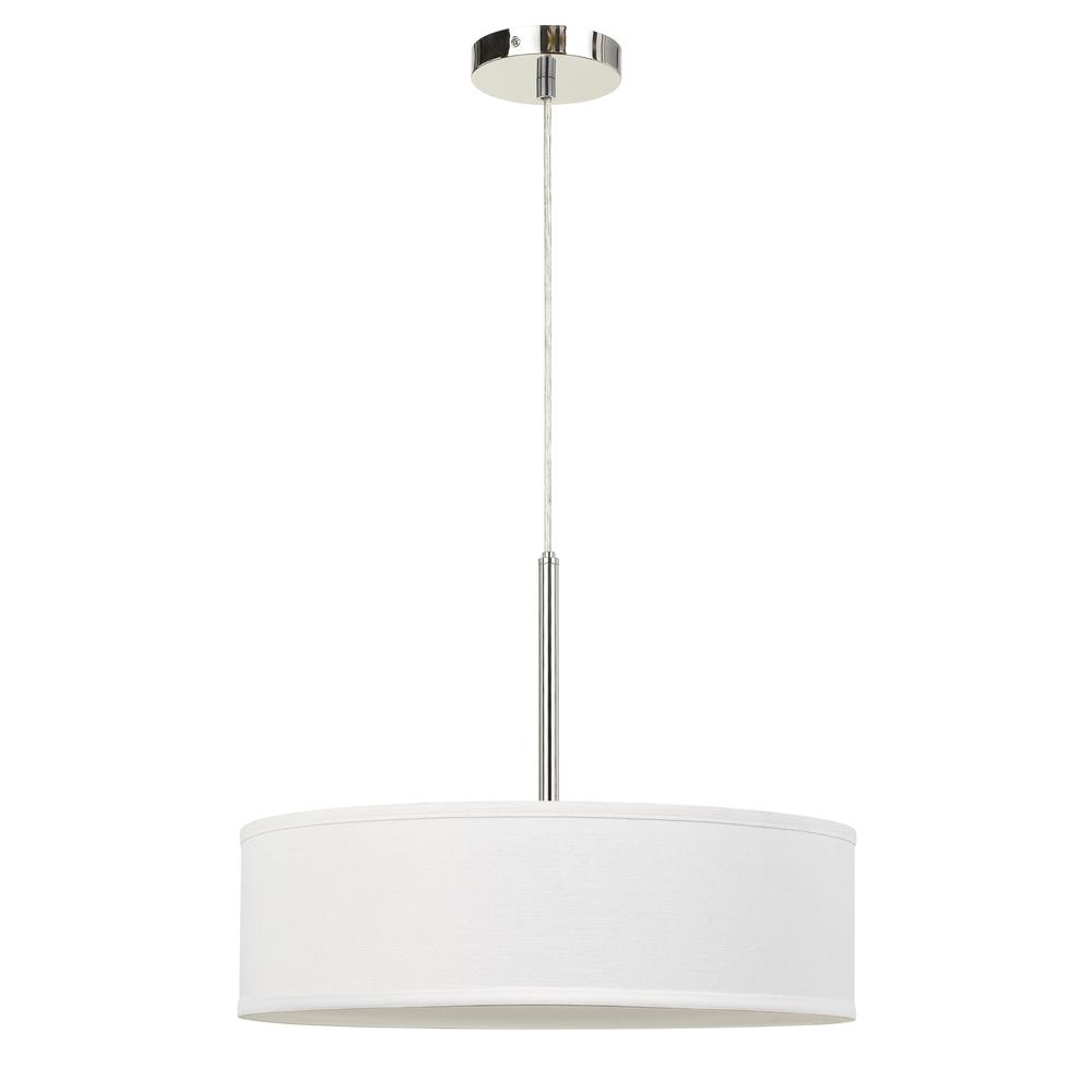 LED 18W Dimmable Pendant With Diffuser And Hardback Fabric Shade, FX3731OW. Picture 1