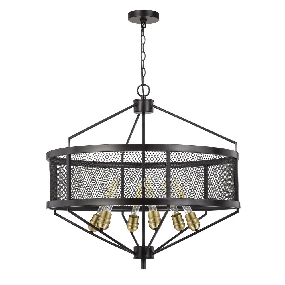 60W X 6 Halle Metal Chandelier (Edison Bulbs Are Not included). Picture 3