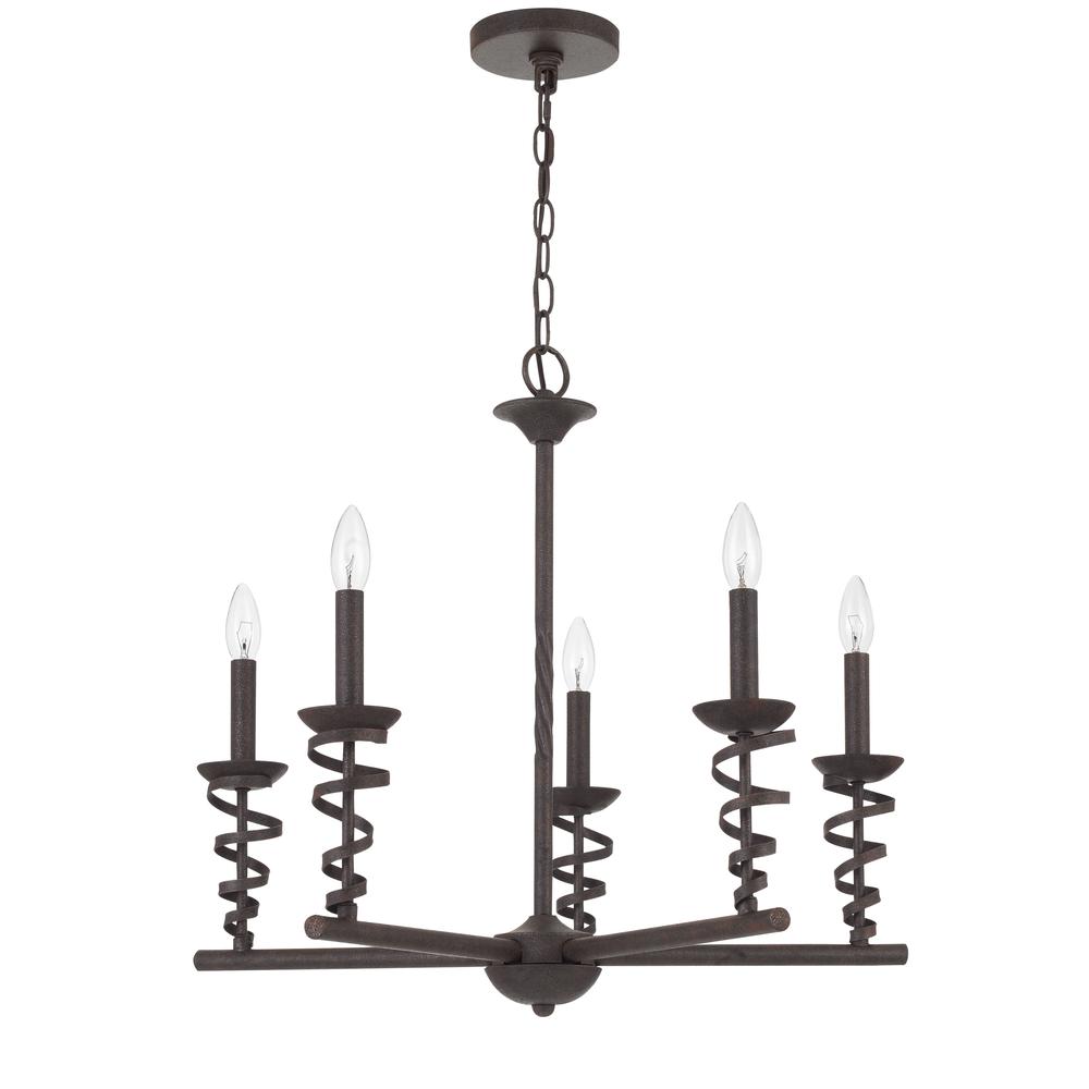 60W x 5 Forbach metal chandelier (Edison Bulbs are included), Texture black. Picture 3