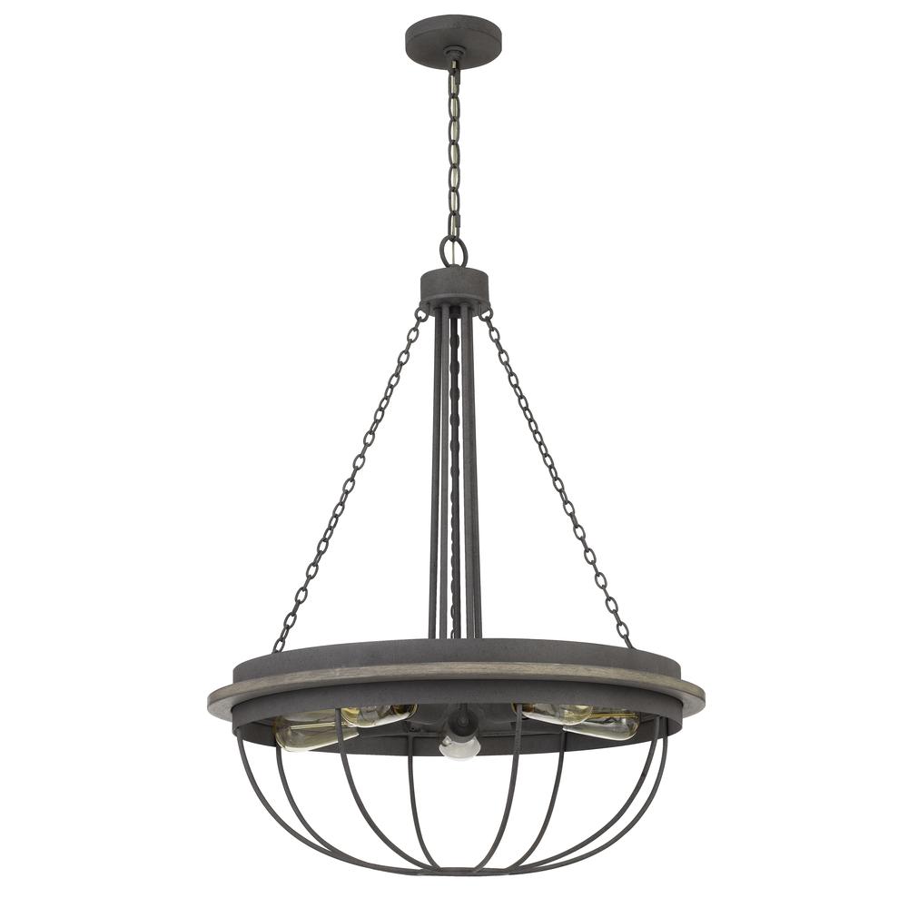 60W x 5 Nixa metal chandelier (Edison bulbs NOT included), Dove Grey. Picture 3