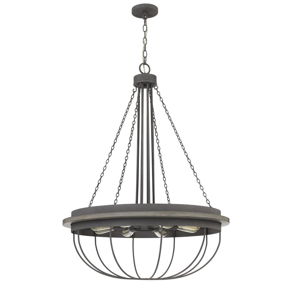 60W x 8 Nixa metal chandelier (Edison bulbs NOT included), Dove Grey. Picture 1