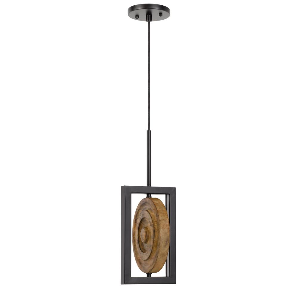 Fano integrated dimmable LED wood/metal mini pendant fixture. 16W, 1280 lumen. 3000K, Pine. Picture 1