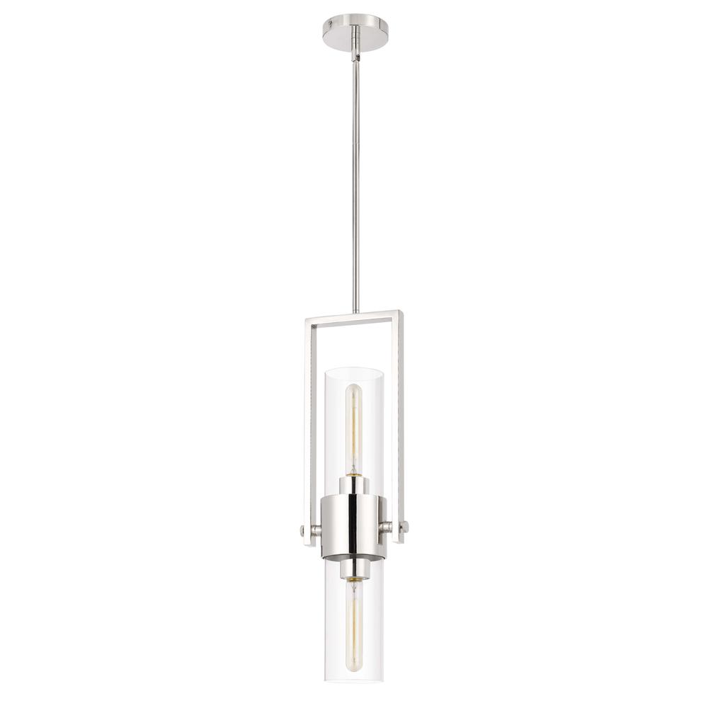 60W Redmond metal pendant with clear glass shade. Picture 1