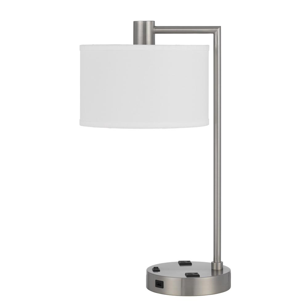 Roanne metal desk lamp with 2 power outlet and 1 USB charging ports. Picture 1