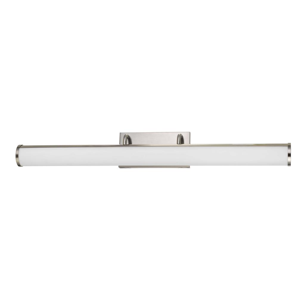 integrated LED 39W, 3500 Lumen, 80 CRI Dimmable Vanity Light With Acrylic Diffuser in Brushed Steel. Picture 1