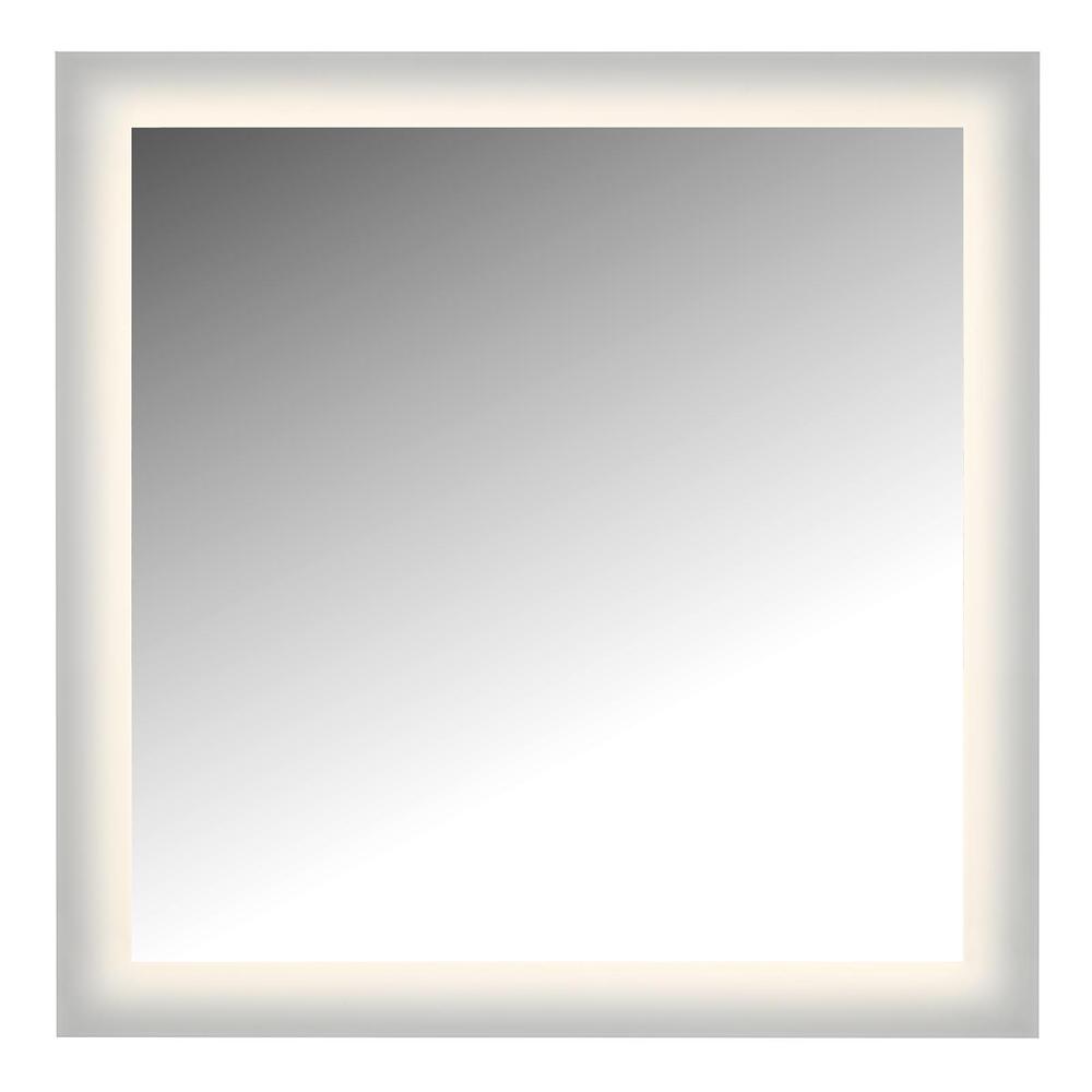 LED Lighted Mirror Wall Glow Style With Frosted Glass To The Edge, 36" X 36" With Easy Cleat System. Picture 1