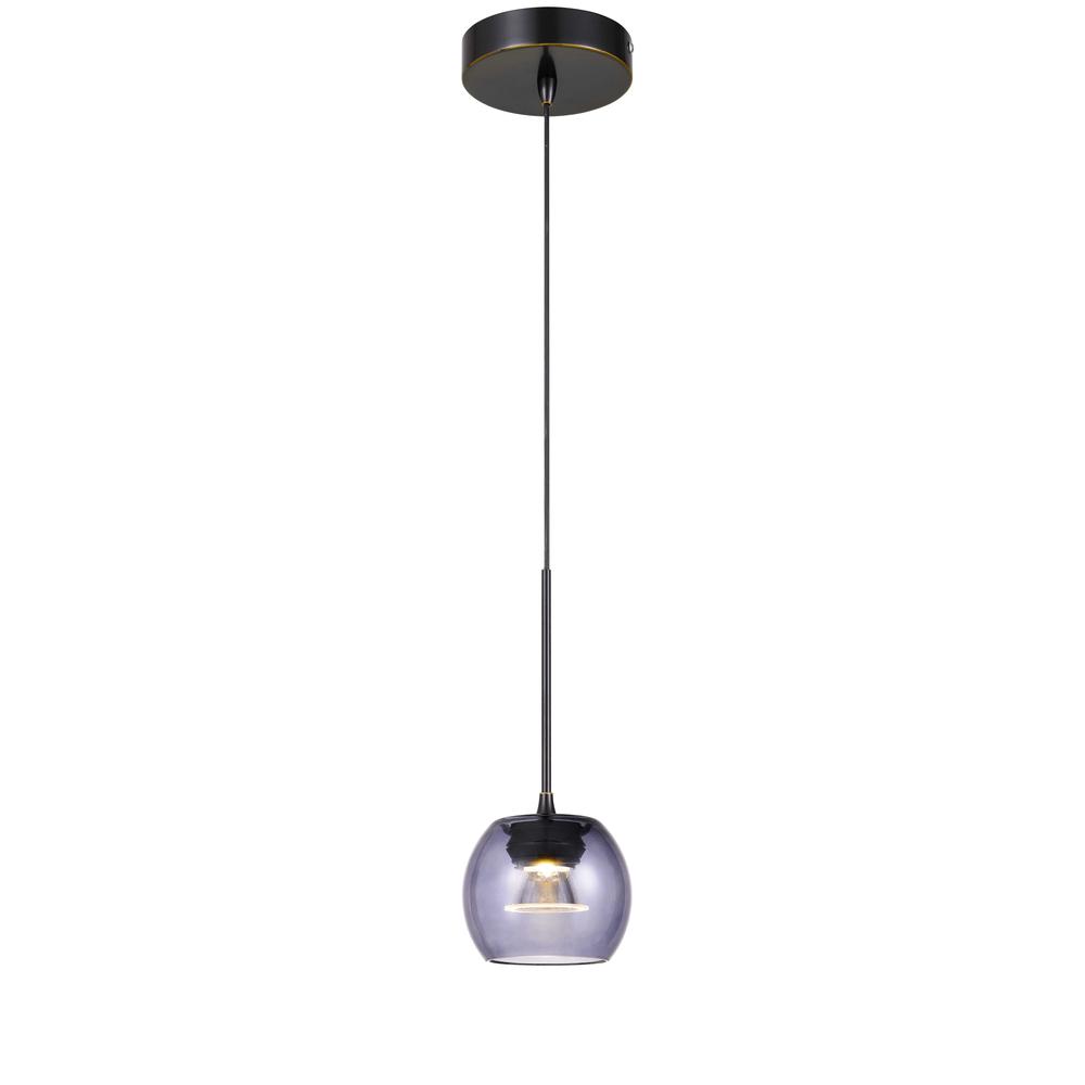 Ithaca 3000K, 8W, 700 Lumen, 90 CRI Dimmable LED Glass Mini Pendant With Smoked Glass. Picture 3