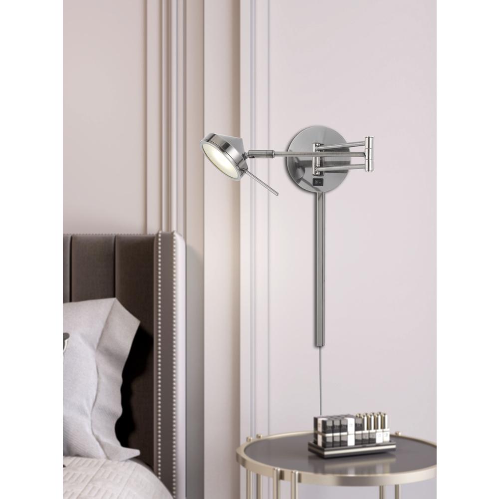 LED 6W Zug Wall Swing Arm Reading Lamp. 3 Ft Wire Cover included, WL2926GM. Picture 2