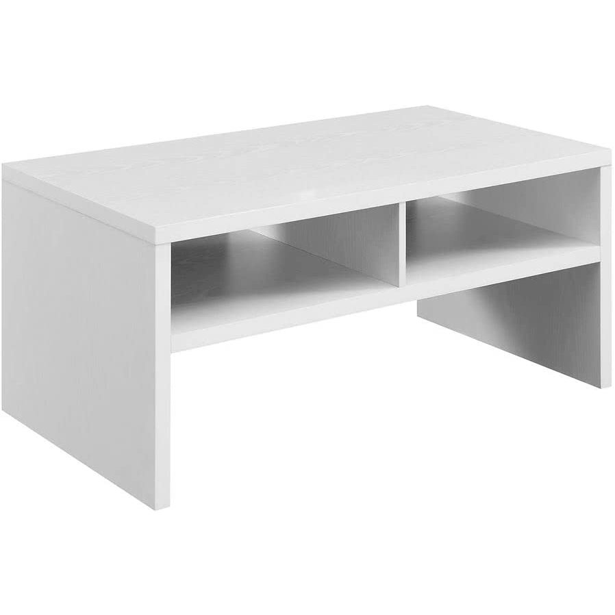 Northfield Admiral Deluxe Coffee Table with Shelves, White. Picture 1