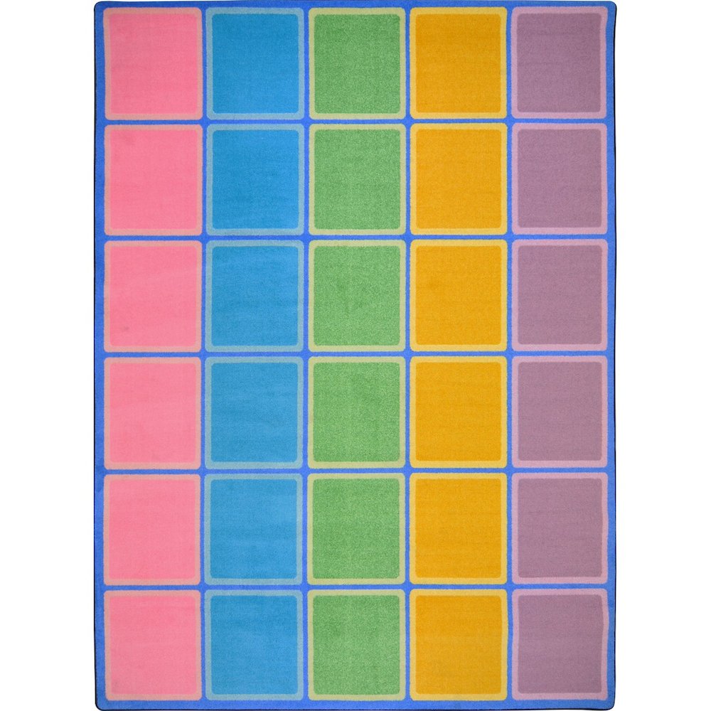 BLOCKS ABOUND RUG 7.8 X 10.9 RECTANGLE PASTEL. Picture 1