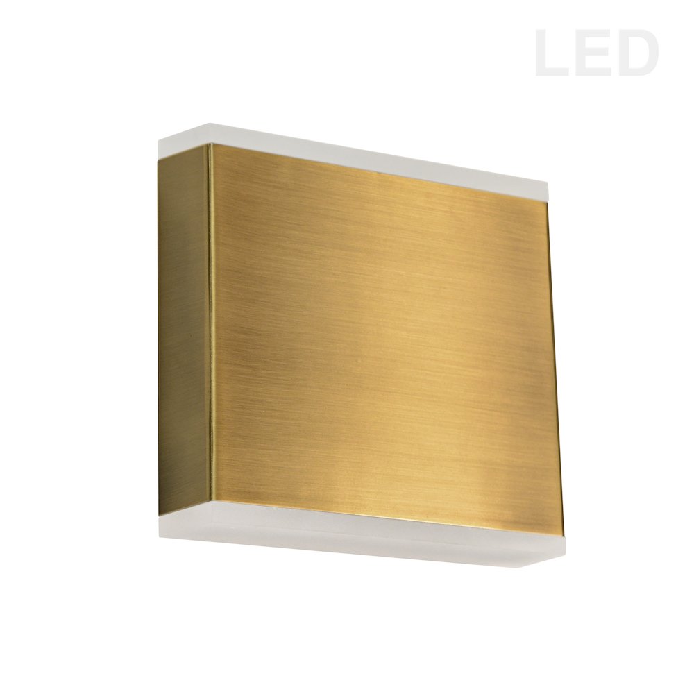 15W Wall Sconce, Aged Brass with Frosted Acrylic Diffuser. Picture 1