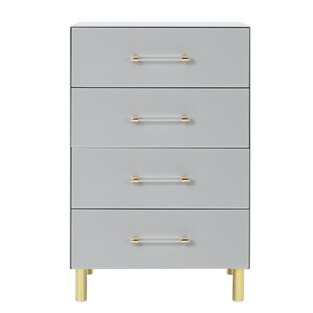 Modern Light Gray 37.3" Tall 4-Drawer Chest. Picture 1