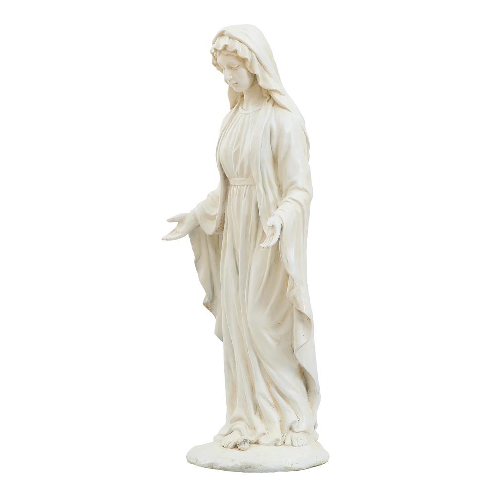30.5" H Virgin Mary Indoor Outdoor Statue, Ivory. Picture 2