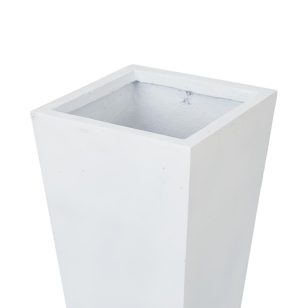 White MgO 24.2in. H Tall Tapered Planter. Picture 6