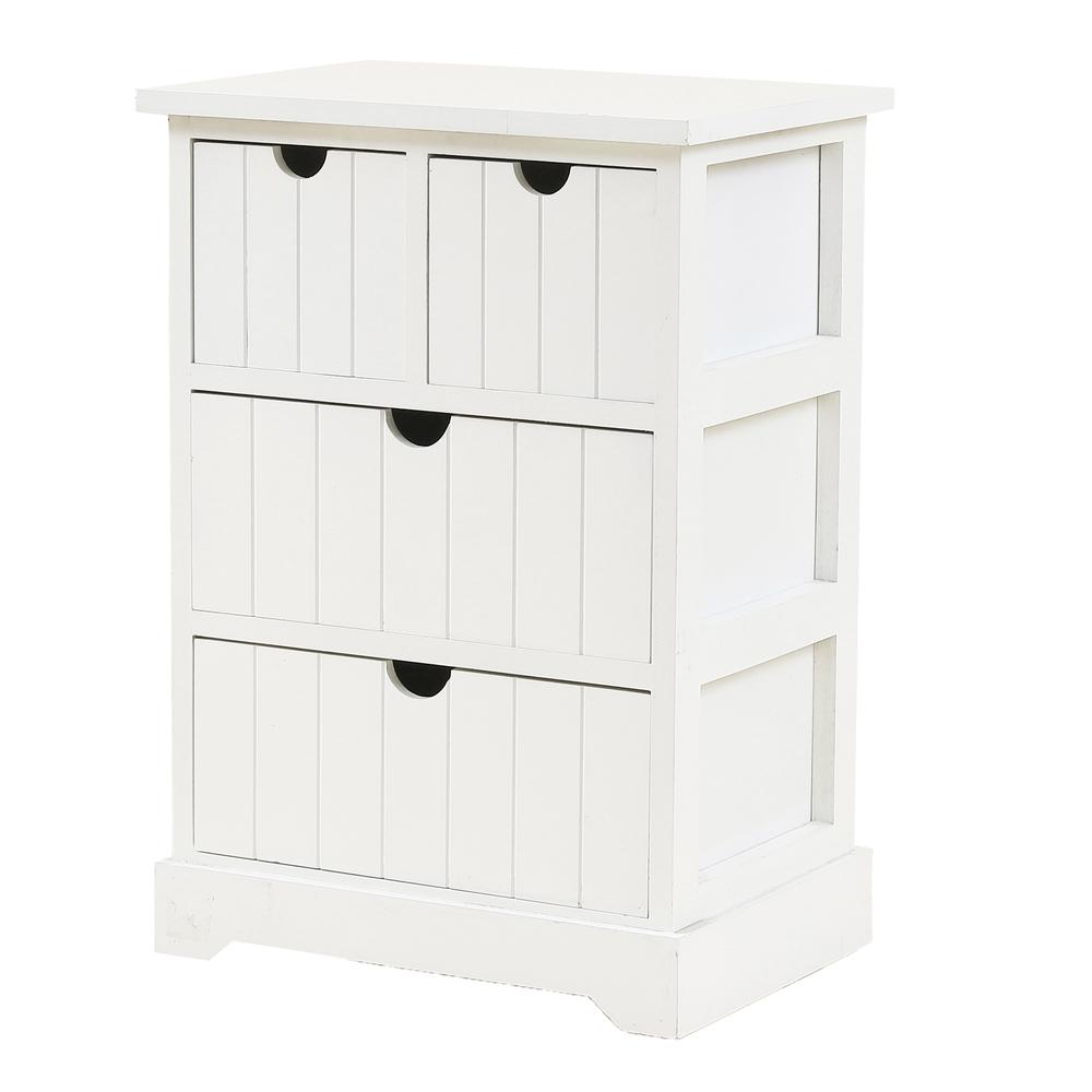 White Bead Board Wood Accent Chest. Picture 2