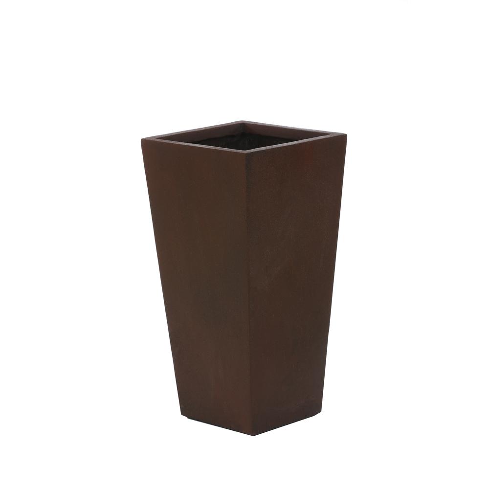 Rustic Brown MgO 24.2in. H Tall Tapered Planter. Picture 1