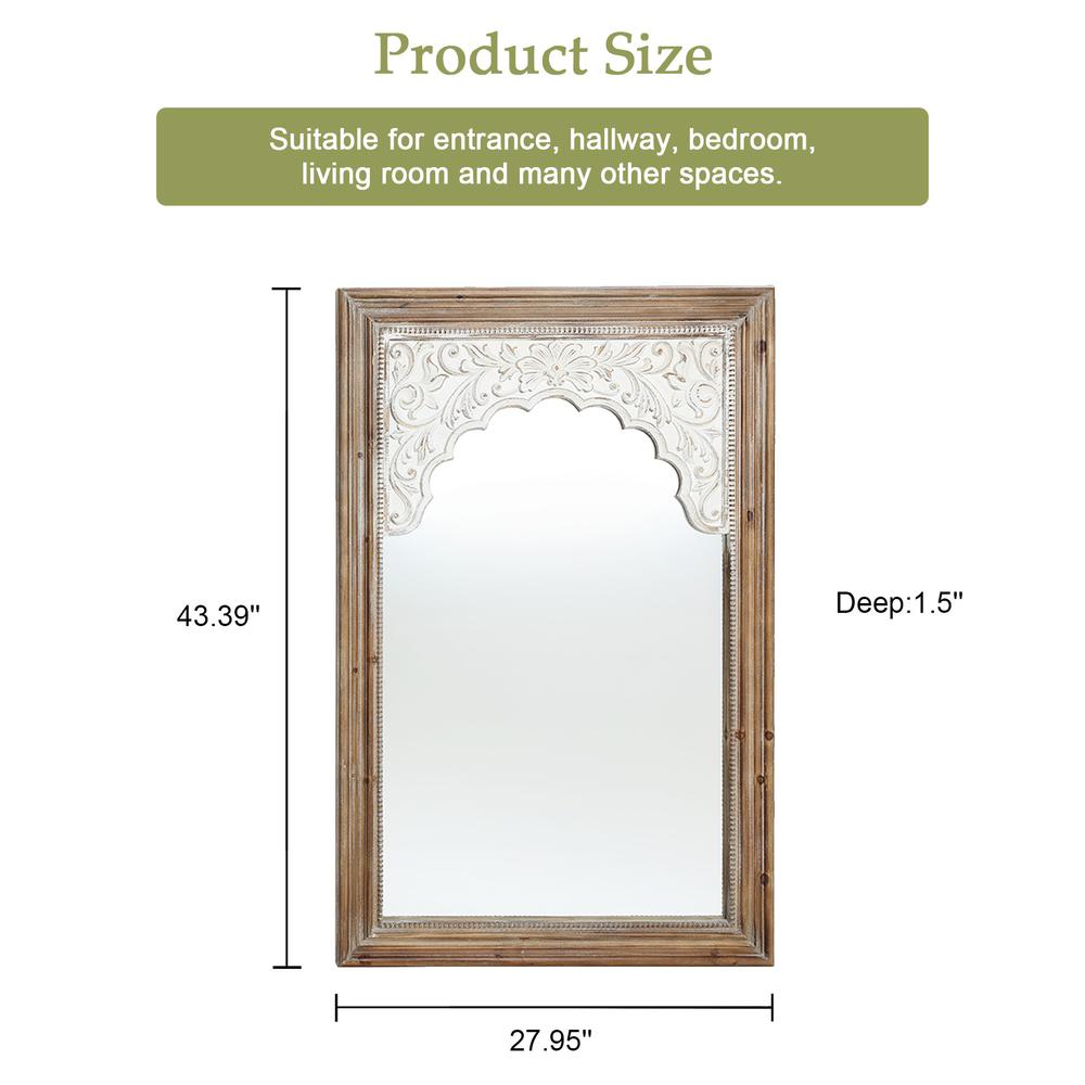 Wood Framed Rectangular Accent Wall Mirror. Picture 9