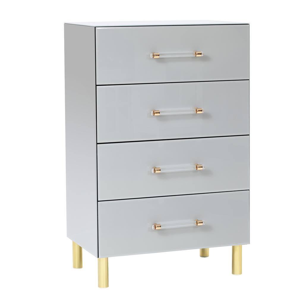 Modern Light Gray 37.3" Tall 4-Drawer Chest. Picture 2