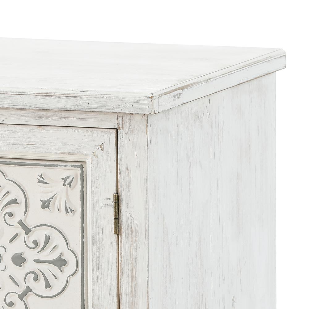 Rustic White Wood and Metal Storage Cabinet. Picture 10