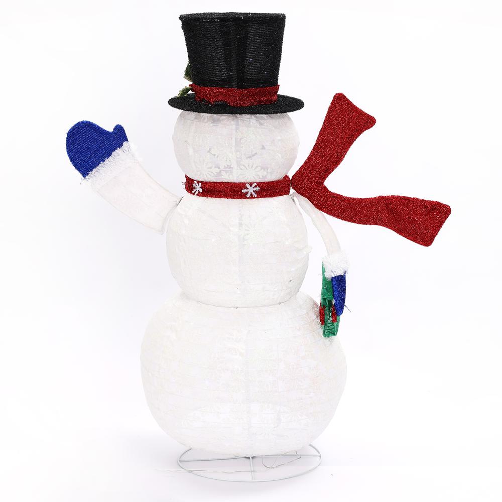 Snowman with Gift Lighted LED Winter Holiday Yard Decoration. Picture 8