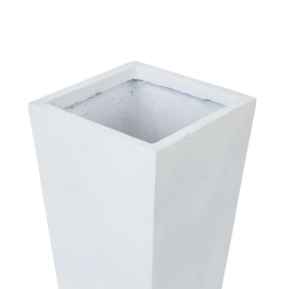 White MgO 18.5in. H Tall Tapered Planter. Picture 5