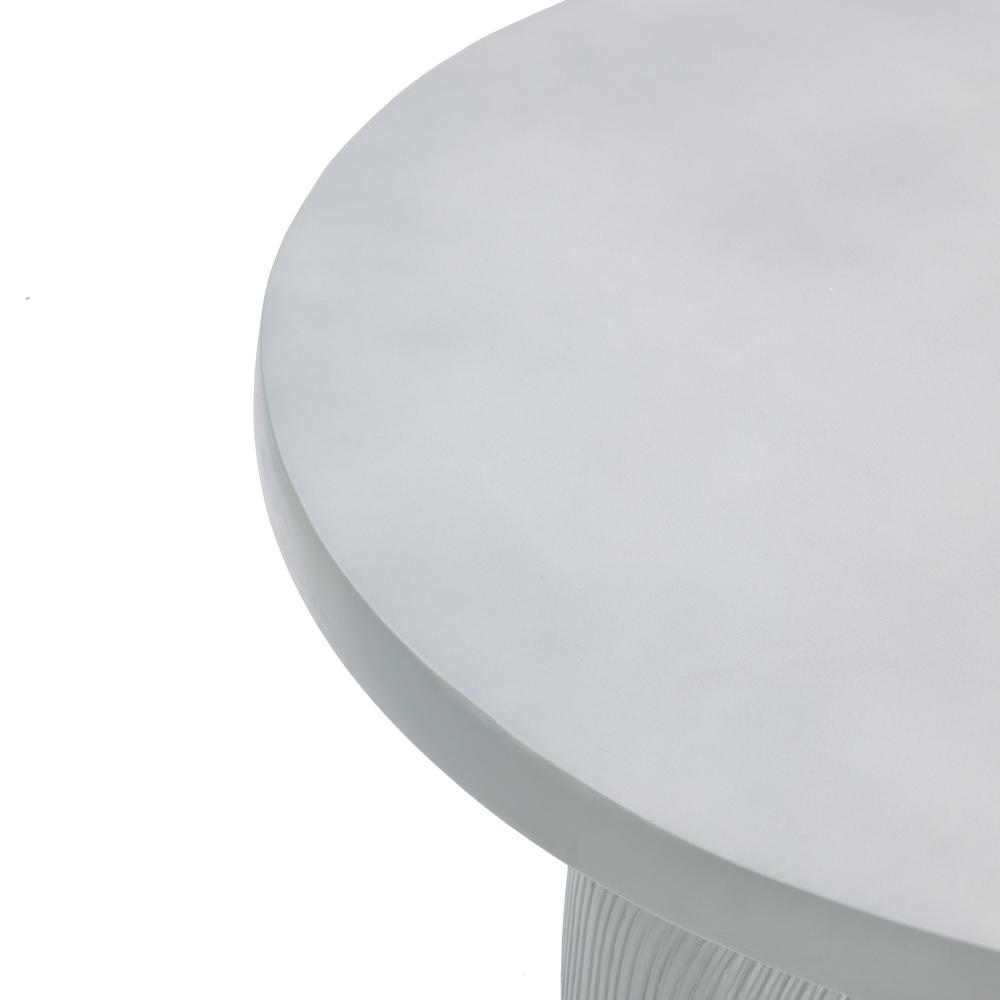 Light Gray MgO Indoor and Outdoor Round Coffee Table. Picture 6