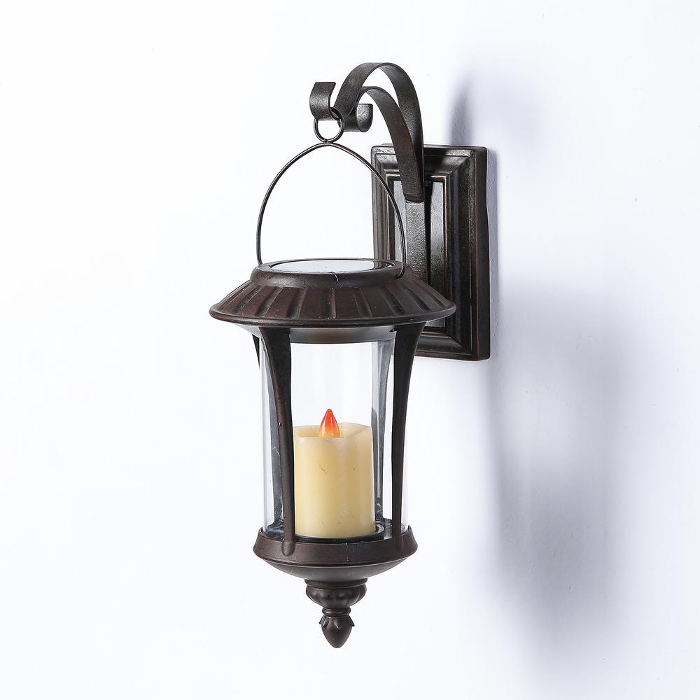 Hanging Solar Light Lantern Wall Sconce. Picture 1