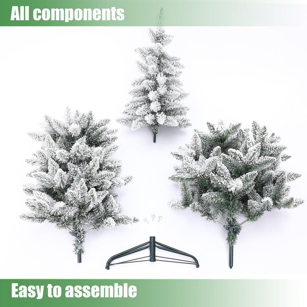 6Ft Artificial Flocked Slim Fir Christmas Tree. Picture 8