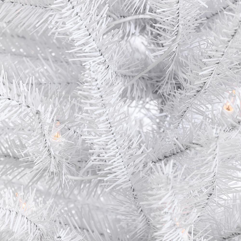 6.5Ft Pre-Lit Artificial White Full Christmas Tree. Picture 9