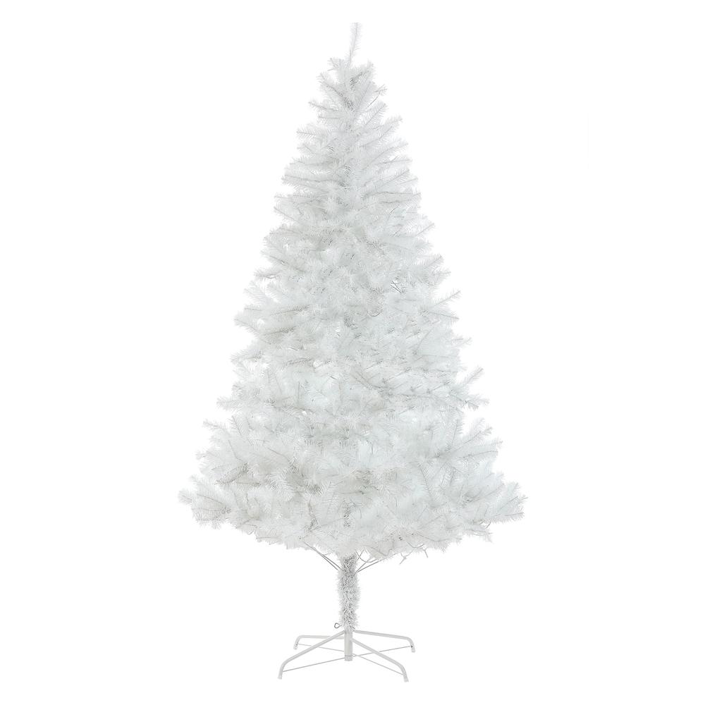7ft Pre-Lit White Artificial Christmas Tree. Picture 1