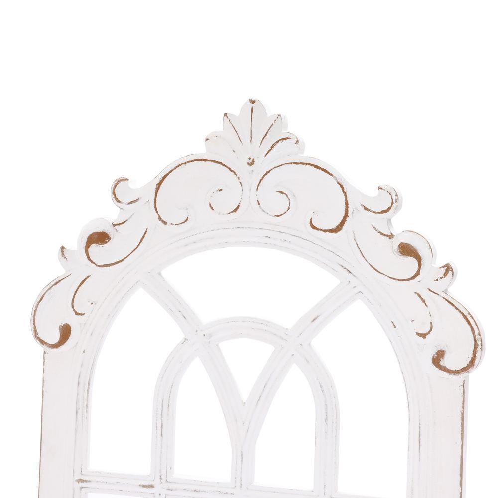 Distressed White Vintage Arched Window Wood Wall Decor. Picture 8